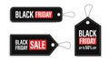 Black Friday sales tags and labels, template shopping labels. Blank, discount and price tags on paper. Special offer. Black Friday