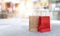 Black Friday shopping bags on floor outdoor