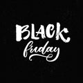 Black friday shopping banner with handwritten text. Vector sale banner. White words on black background Royalty Free Stock Photo