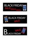 Black Friday Shopping Promotion with Smart Phone Royalty Free Stock Photo
