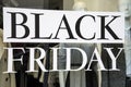 A Black Friday - sign on a store window in Athens Royalty Free Stock Photo