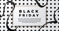 Black friday simple minimalism sal offer poster banner template with black ribbon Royalty Free Stock Photo