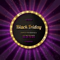 Black friday special offer on gold badge Royalty Free Stock Photo