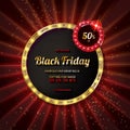 Black friday special offer on gold badge Royalty Free Stock Photo