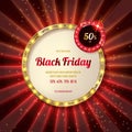 Black friday special offer on gold badge Royalty Free Stock Photo