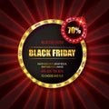 Black friday special offer on gold badge Royalty Free Stock Photo