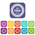 Black Friday sticker icons set Royalty Free Stock Photo