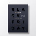 Black Friday Stylish Typography Banner, Poster or Flayer Template. Creative Black on Black Reduced Letters Concept Royalty Free Stock Photo