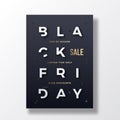 Black Friday Stylish Typography Banner, Poster or Flayer Template. Creative White Reduced Letters Concept. Abstract Royalty Free Stock Photo
