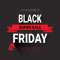 Black Friday Super Sale Flyer Shopping Poster Holiday Promotion Concept, Price Discount Label