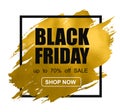 Black friday super sale golden baner concept - vector