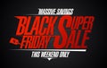 Black friday super sale, massive savings sale banner