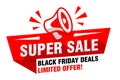 Black friday super sale megaphone Royalty Free Stock Photo