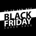 Black friday super sale poster. Clearance mega discount flyer template. Big special offer season. Vector digital shop banner illus Royalty Free Stock Photo