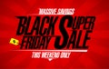 Black friday super sale vector banner, massive savings