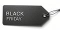 Black Friday tag in black announcing huge discounts and offers AI-Generated Content