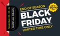 Black friday tag sale. Vector banner for shops, web.