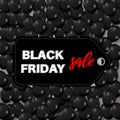 Black Friday tage with shiny balloons background as business , discount , promotion and Sale Poster concept. Vector illustration