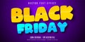 Black Friday text, cartoon style editable text effect