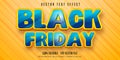 Black friday text, cartoon style editable text effect