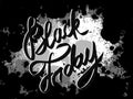 Black Friday text on stylish black and white background,illustration. Black friday big sale, special discount offer. Handwritten Royalty Free Stock Photo