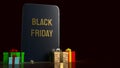 Black Friday text on tablet for holiday shopping  3d rendering Royalty Free Stock Photo