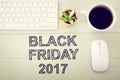 Black Friday 2015 text with workstation Royalty Free Stock Photo