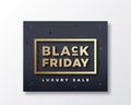 Black Friday Typography Banner, Poster or Card Template. Golden on Black Typography Concept. Abstract Decorative Royalty Free Stock Photo