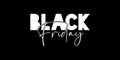 Black Friday typography vector logo banner. Black Friday modern linear typography text illustration black background.