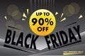 Black Friday up to 90 vector banner for shops web