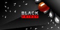 Black friday vector background. Dark Template for a banner with black balloons Royalty Free Stock Photo