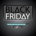 Black friday vector background with progress loading bar. Royalty Free Stock Photo