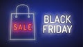 Black Friday vector , neon style, banner sale, discounts, vector