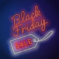 Black Friday vector , neon style, banner sale, discounts, vector