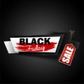 Black Friday watercolor banner with label