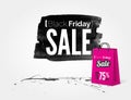 Black Friday watercolor banner with splashes