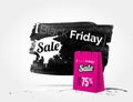 Black Friday watercolor banner with splashes