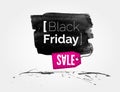 Black Friday watercolor banner with splashes