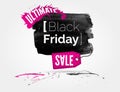 Black Friday watercolor banner with splashes