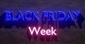 Black Friday Week background with text on wall