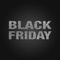 Black friday and black week with silver glimmer background Royalty Free Stock Photo