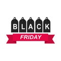 Black friday, weekend sale price tag coupons icon flat style