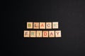 BLACK FRIDAY  word on a black background Royalty Free Stock Photo