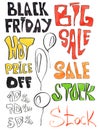 Black fridey big sale hot price off handwritting.