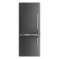 Black fridge icon, realistic style