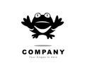 Black frog jump high bottom view logo design inspiration