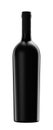 Black Frosted Glass Wine Bottle on White Background