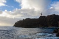 Black frozen lava and ocean in Tenerife