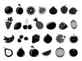 Black fruit icons