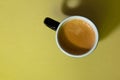 Black full espresso cup viewed from the top Royalty Free Stock Photo